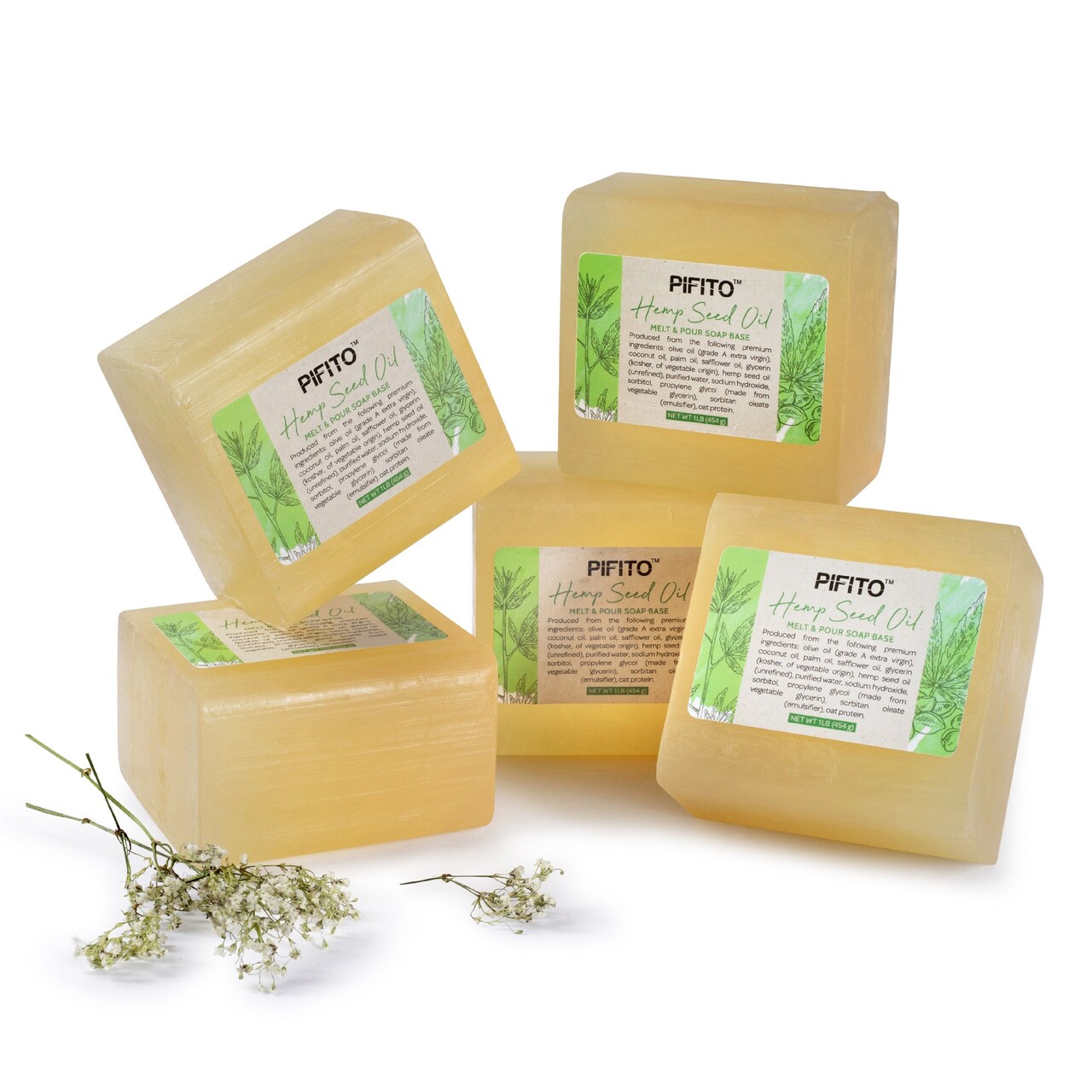 Pifito Hemp Seed Oil Style Melt and Pour Soap Base │ Bulk Premium 100% Natural Glycerin Soap Base │ Luxurious Soap Making Supplies